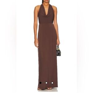 We Wore What Cowl Neck Halter Dress